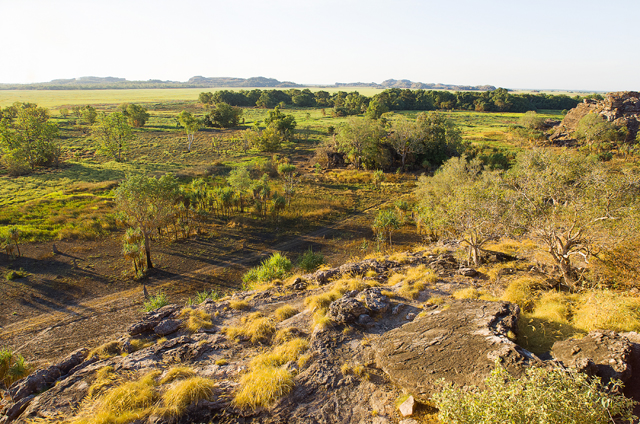 Ubirr, East Alligator region of Kakadu National Park in the Northern Territory, Australia, known for Aboriginal rock art. It consists of rock outcrops on the edge of the Nadab floodplain