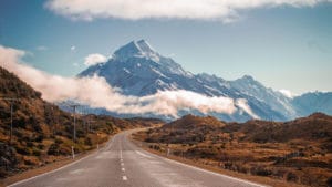 location vehicule nouvelle zelande road mount cook