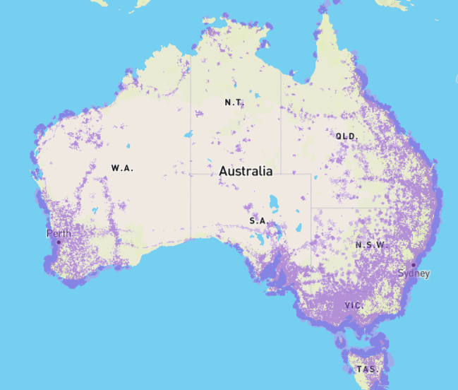 couverture réseau Telstra téléphoner en Australie