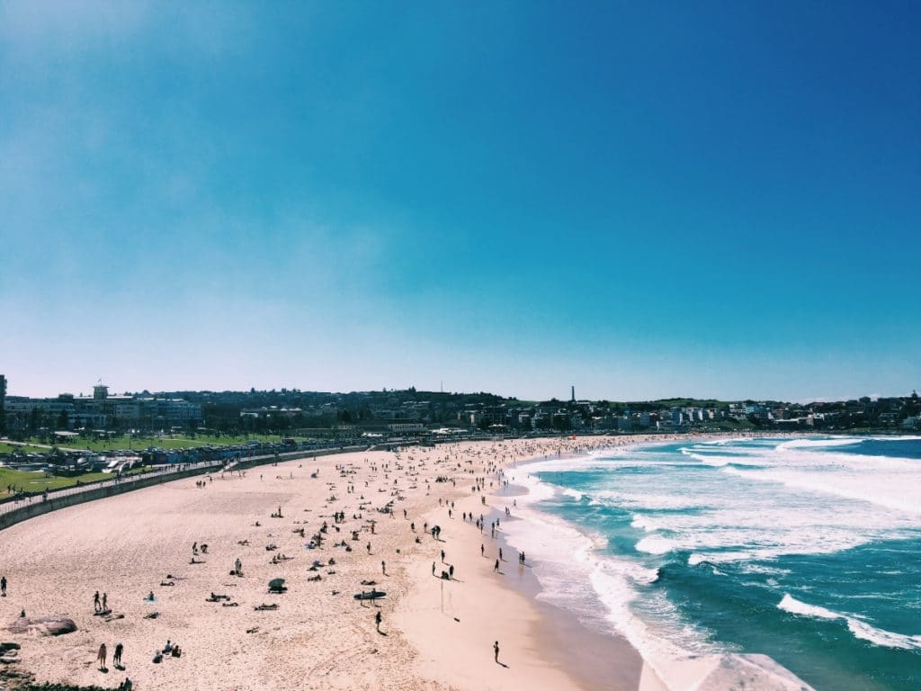 vue aérienne de la plage de Bondi en Australie