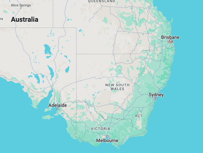 carte localisation brisbane australie