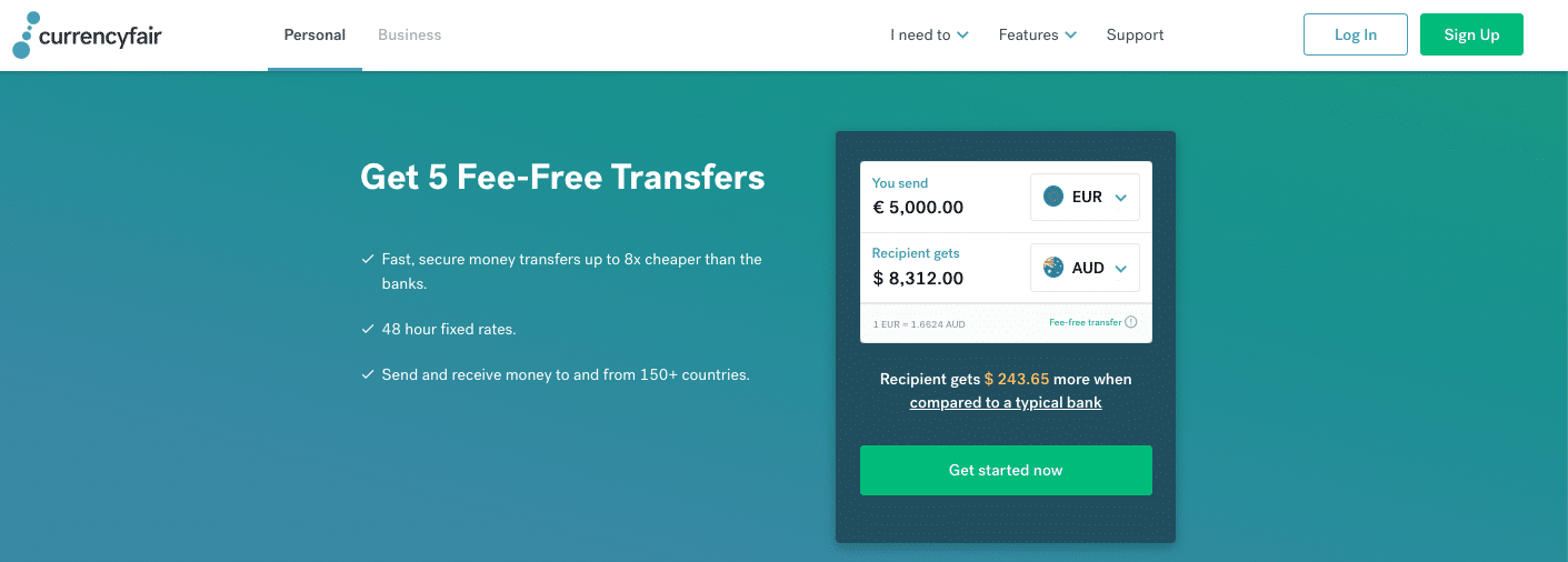 transfert argent gratuit currencyfair 