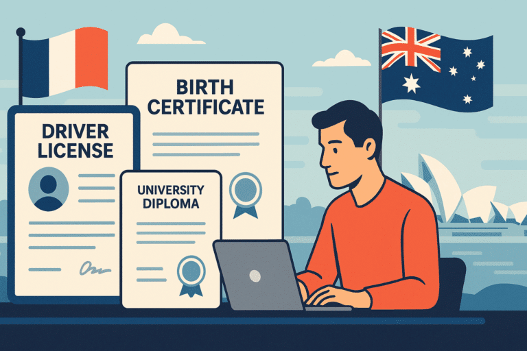 Traductions de documents pour l&rsquo;Australie (certifiés NAATI)